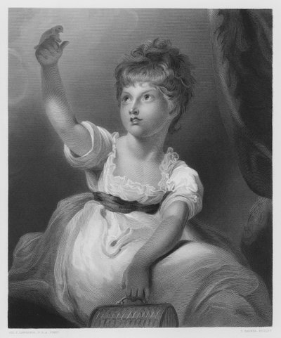 De Prinses Charlotte, uit het schilderij in de Koninklijke Collectie door Thomas Lawrence